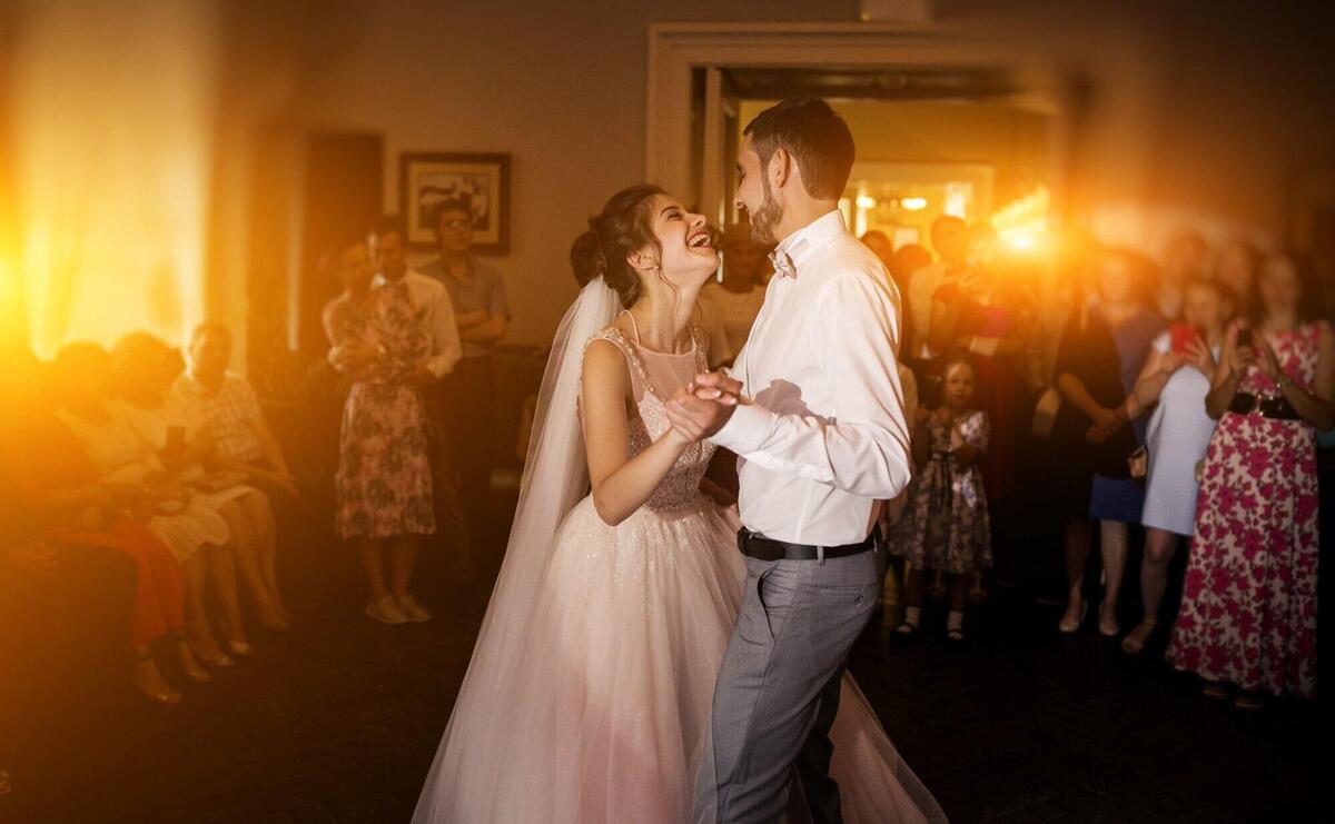 Wedding couple dancing