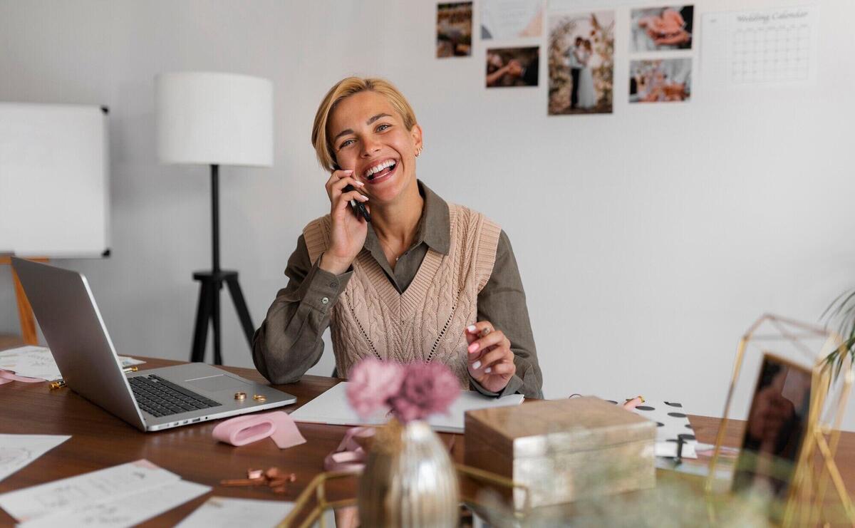 Medium shot woman working as wedding planner